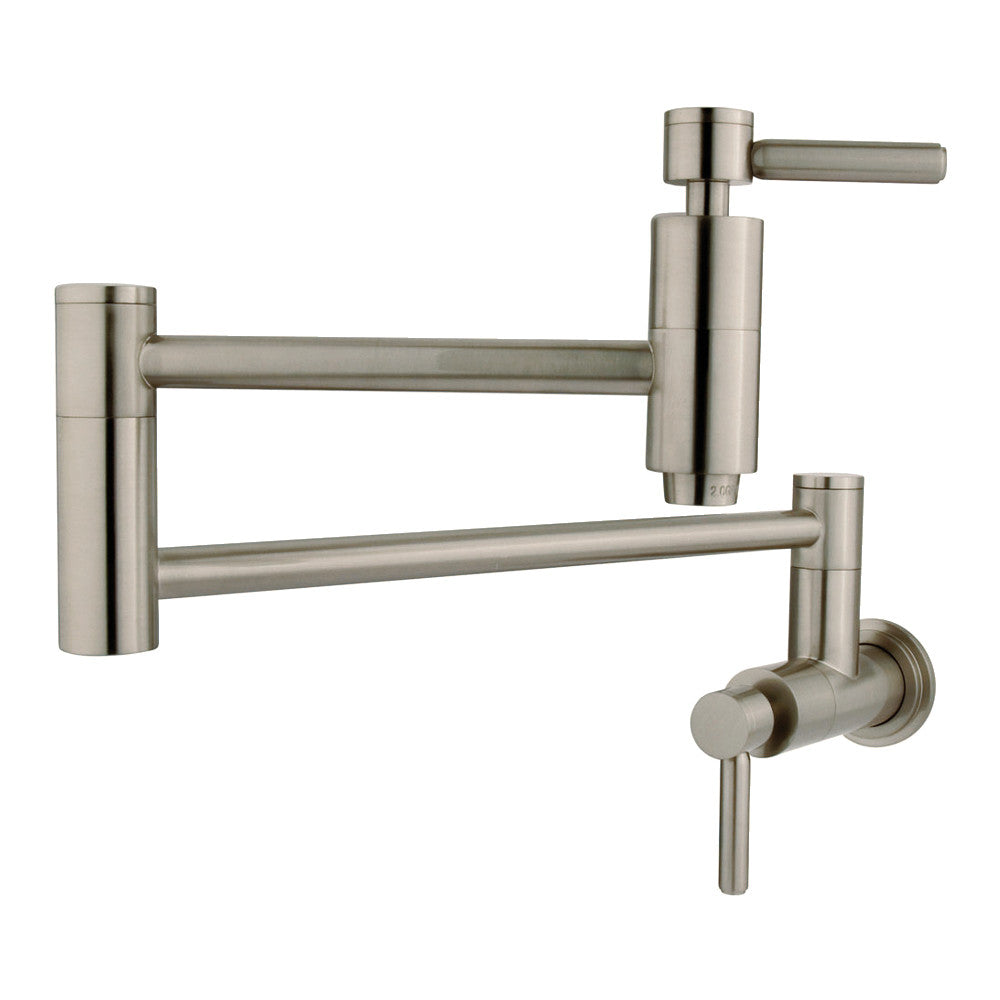 Kingston Brass KS8103DL Concord Wall Mount Pot Filler Faucet, Antique Brass in Brushed Nickel finish
