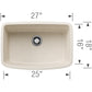BLANCO Valea SILGRANIT 27" Single Bowl Undermount Kitchen Sink