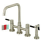 Kingston KS8287DKLBS Kaiser Bridge Kitchen Faucet with Brass Sprayer, Brushed Brass and brass sprayer features.