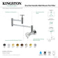 Kingston Brass KS8103RKX Webb Wall Mount Pot Filler Faucet with Knurled Handle, Antique Brass
