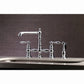 Kingston KS7277ALBS English Country Bridge Kitchen Faucet with Brass Sprayer, Brushed Brass