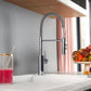BLANCO Catris Semi-Pro Pull-Down Dual-Spray Kitchen Faucet showcasing spring-coil design in modern kitchen setting.