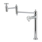 Kingston Brass KS3703RKX Webb Deck Mount Pot Filler Faucet with Knurled Handle, Antique Brass in polished chrome finish
