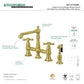 Kingston KS7277AXBS English Country Bridge Kitchen Faucet with Brass Sprayer, Brushed Brass design and features.