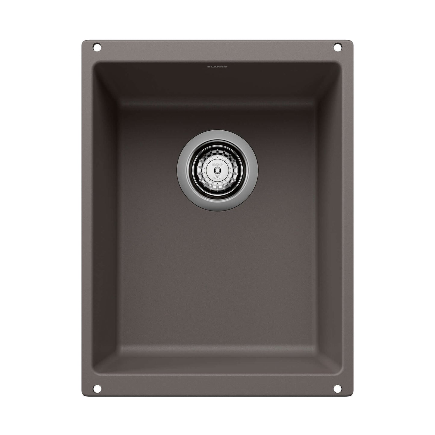 BLANCO Precis SILGRANIT 13" Undermount Bar Sink in a stylish dark finish, ideal for compact kitchen spaces.