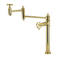 Kingston Brass KS3703RKX Webb Deck Mount Pot Filler Faucet with Knurled Handle, Antique Brass