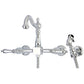 Kingston KS1263ALBS Heritage Two-Handle Wall Mount Bridge Kitchen Faucet with Brass Sprayer, Antique Brass