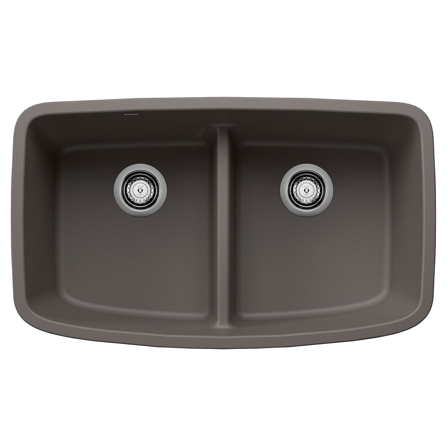 BLANCO Valea SILGRANIT 32" 50/50 Double Bowl Undermount Kitchen Sink with Low Divide