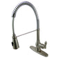 Gourmetier GSY8894ACL American Classic Single-Handle Deck-Mount Pre-Rinse Kitchen Faucet, Black Stainless, brushed nickel finish