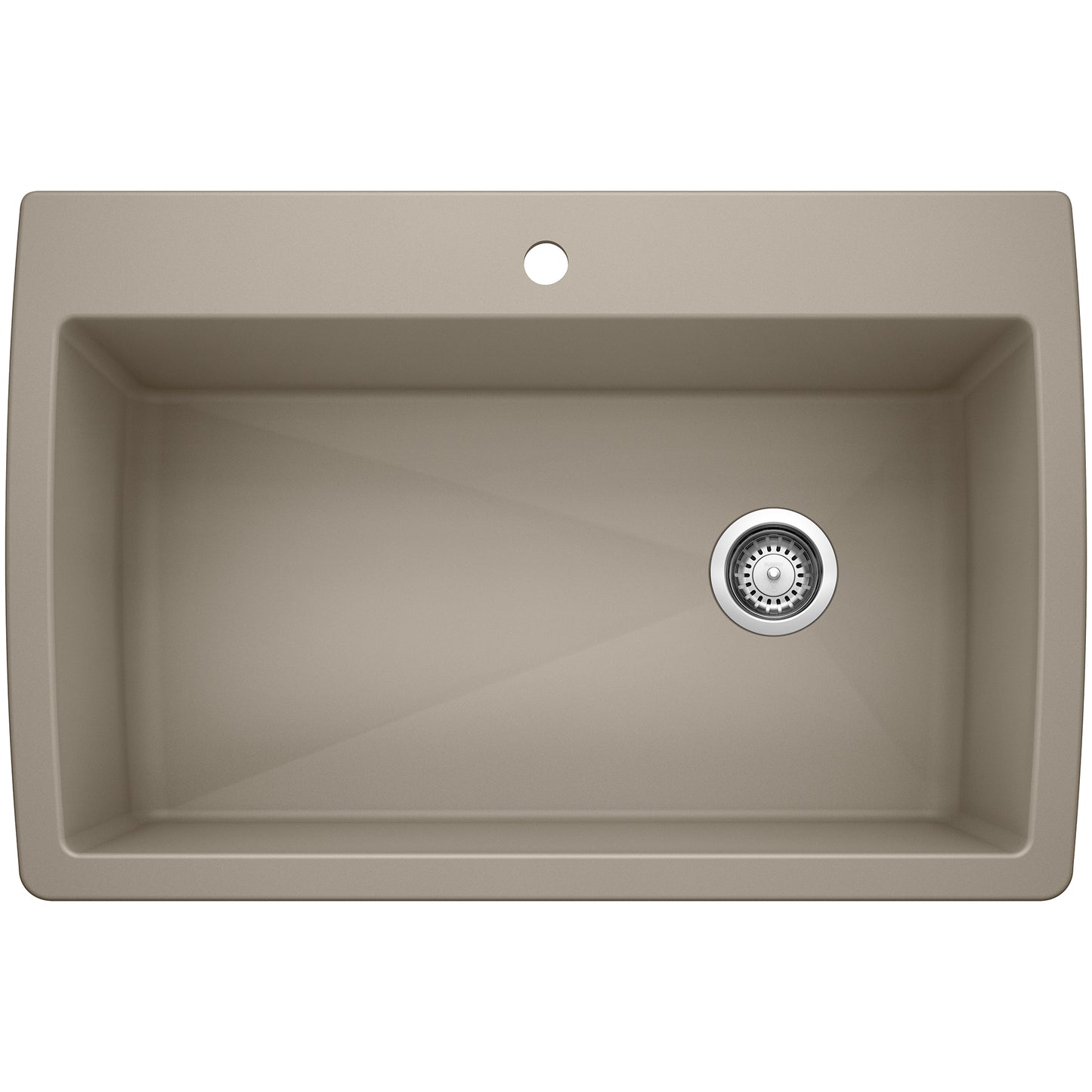 BLANCO Diamond SILGRANIT 33.5" Super Single Dual Mount Kitchen Sink top view showing single bowl design.