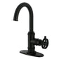 Kingston Brass KSD8503RKZ Wendell Single-Handle Bar Faucet with Knurled Handle, Antique Brass in matte black finish