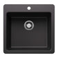 BLANCO Liven SILGRANIT 21" Single Bowl Dual Mount Kitchen Sink in black, perfect for small kitchens.