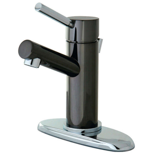 Kingston Brass NS8427DL Water Onyx Single-Handle Centerset Bathroom Faucet right side view showcasing sleek design.