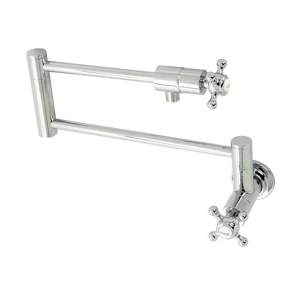 Kingston Brass KS4103BX Metropolitan Wall Mount Pot Filler Faucet, Antique Brass with foldable swing arms