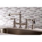 Kingston KS7277ALBS English Country Bridge Kitchen Faucet with Brass Sprayer, Brushed Brass