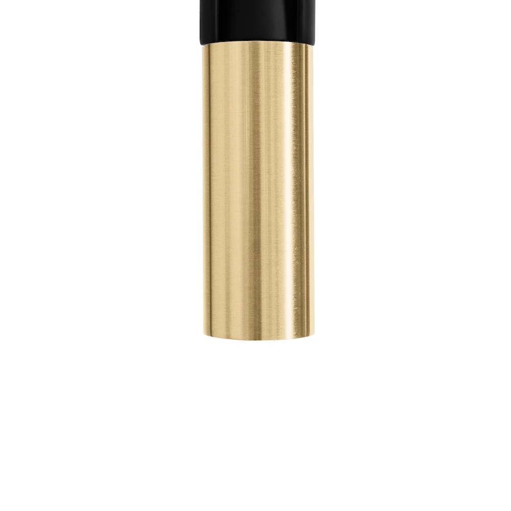 ZLINE Sierra Kitchen Faucet close-up view showcasing the elegant brass and sleek black materials.