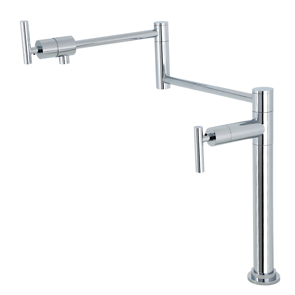 Kingston Brass KS4703CML Manhattan Deck Mount Pot Filler Faucet, Antique Brass image showcasing antique brass finish and stylish design.