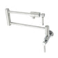 Kingston Brass KS4103DL Concord Wall Mount Pot Filler Faucet, Antique Brass in polished chrome finish with foldable swing arms.