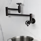 Kingston Brass KS8103RKZ Wendell Wall Mount Pot Filler Faucet with Knurled Handle, Antique Brass