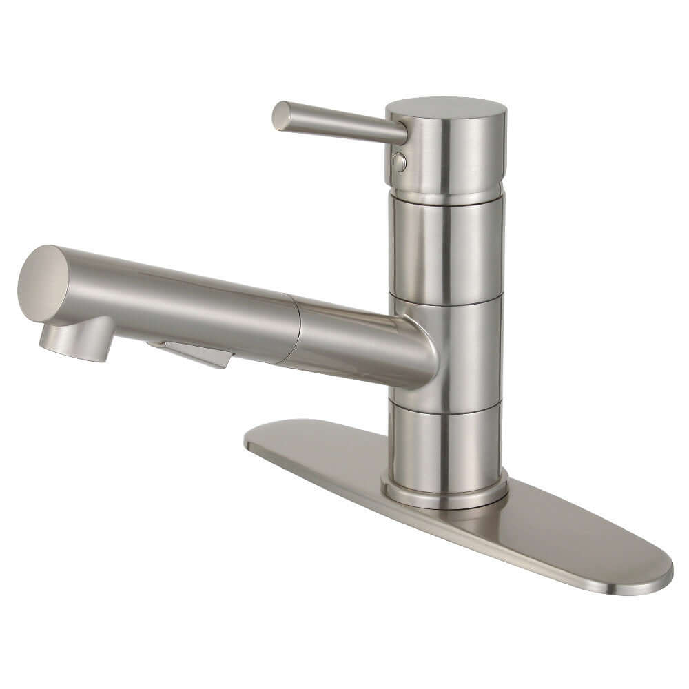 Gourametier LS84DLAB Concord Single-Handle Pull-Out Kitchen Faucet, Antique Brass in brushed nickel finish