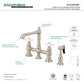 Kingston KS7277PXBS English Country Bridge Kitchen Faucet with Brass Sprayer, Brushed Brass