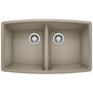 BLANCO Performa SILGRANIT 33" 50/50 Double Bowl Undermount Kitchen Sink