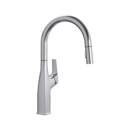 BLANCO Rivana High-Arc Pull-Down Dual-Spray Kitchen Faucet in sleek chrome finish