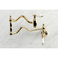 Kingston Brass KS2107PL Heritage Wall Mount Pot Filler Faucet, Brushed Brass, elegant traditional design with foldable swing arms