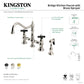 Kingston KS3277PKXBS Duchess Bridge Kitchen Faucet with Brass Sprayer, Brushed Brass, polished nickel finish.
