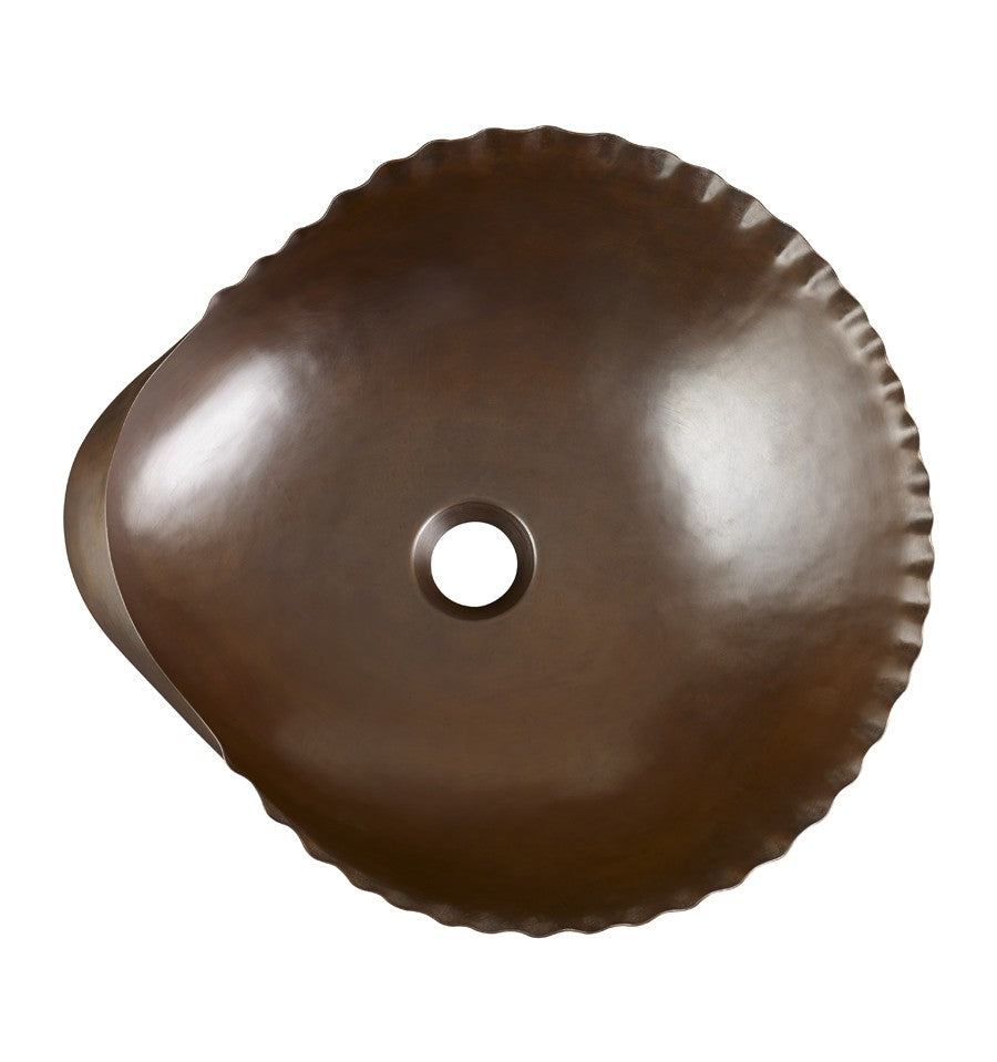 Thompson Villamar 16" Smooth Aged Copper Scallop Shell Bathroom Sink - BSV-1516SBC - view 2