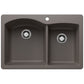 BLANCO Diamond SILGRANIT 33" 60/40 Double Bowl Dual Mount Kitchen Sink