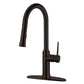 Gourmetier LS2723NYL New York Single-Handle Pull-Down Kitchen Faucet, Brushed Brass in Oil Rubbed Bronze finish.