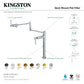 Kingston Brass KS4703DL Concord Deck Mount Pot Filler Faucet, Antique Brass with dual swing joints spout and 1/4 turn lever handles.