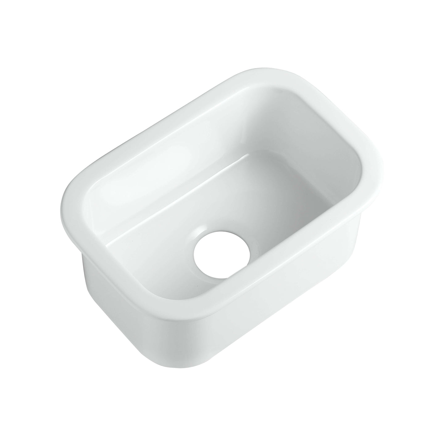 Alfi 13" x 19" Dual Mount Fireclay Prep Sink - ABF1319UD in white high-quality fireclay finish.