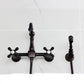 Kingston KS2443AXBS Heritage Two-Handle Wall Mount Bridge Kitchen Faucet with Brass Sprayer, Antique Brass