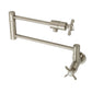 Kingston Brass KS4103BEX Essex Wall Mount Pot Filler Faucet, Antique Brass with brushed nickel finish.