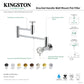 Kingston Brass KS8103RKZ Wendell Wall Mount Pot Filler Faucet with Knurled Handle, Antique Brass