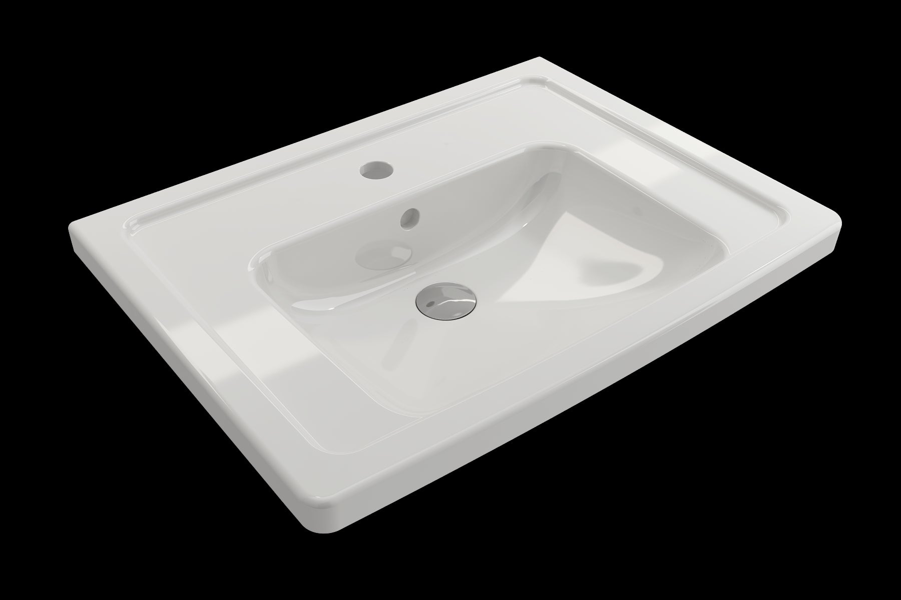 BOCCHI TAORMINA 26.25" Wall-Mounted Sink Basin Fireclay 1-Hole With Overflow