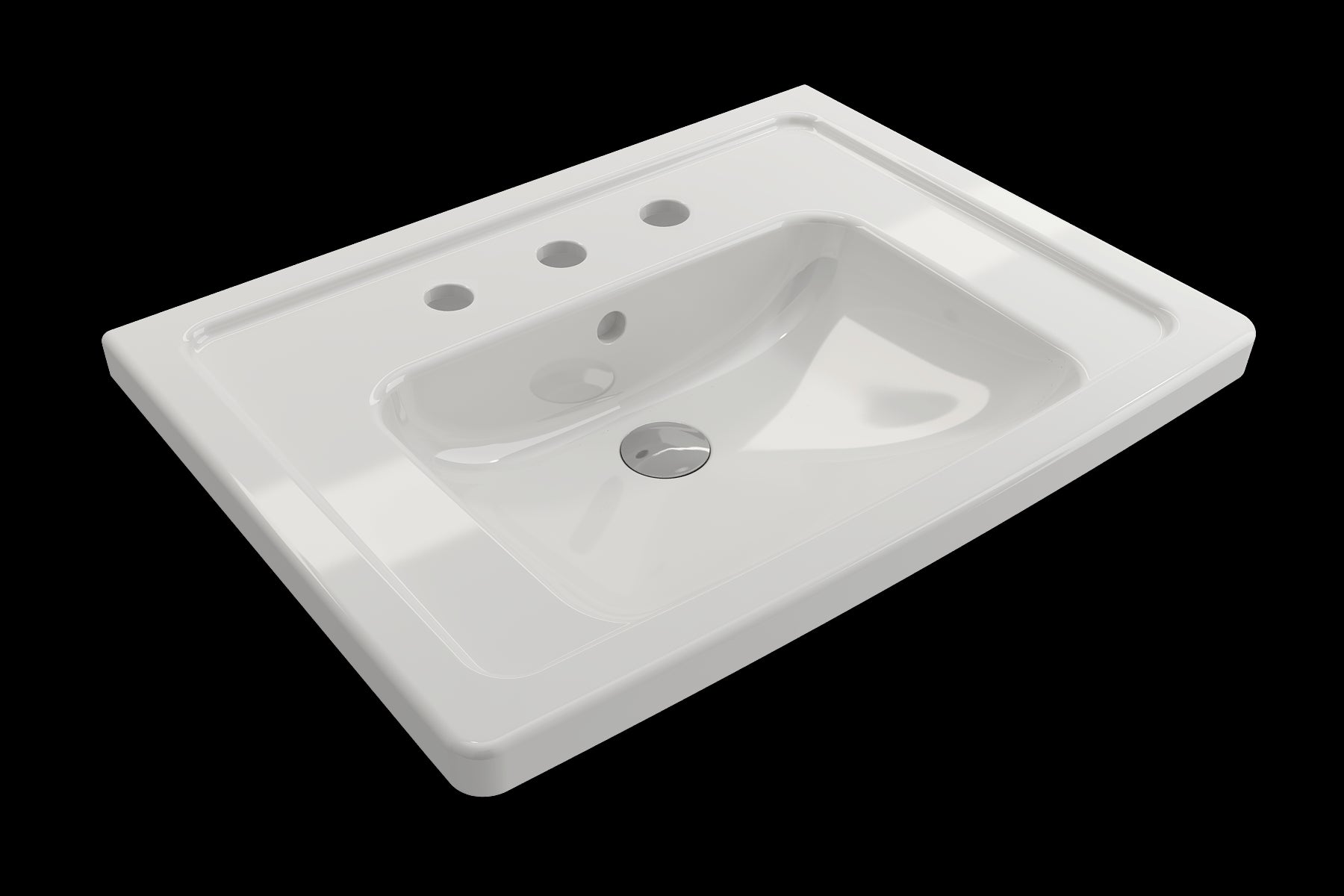 BOCCHI TAORMINA 26.25" Wall-Mounted Sink Basin Fireclay 3-Hole With Overflow