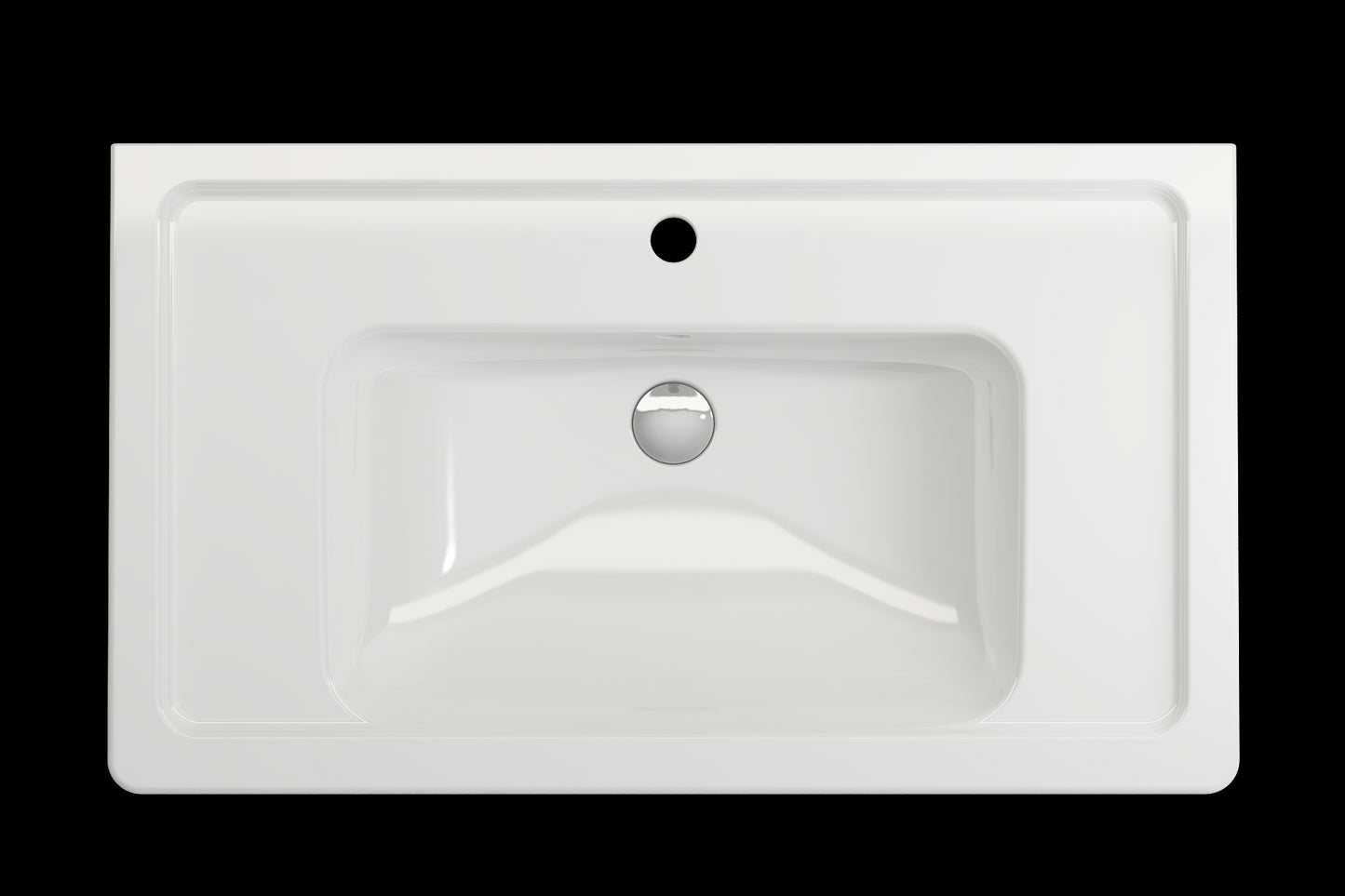 BOCCHI TAORMINA 33.75" Wall-Mounted Sink Basin Fireclay 1-Hole With Overflow