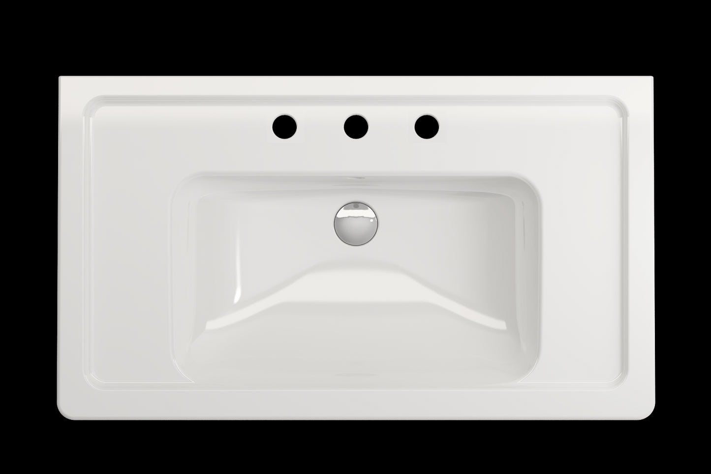 BOCCHI TAORMINA 33.75" Wall-Mounted Sink Basin Fireclay 3-Hole With Overflow