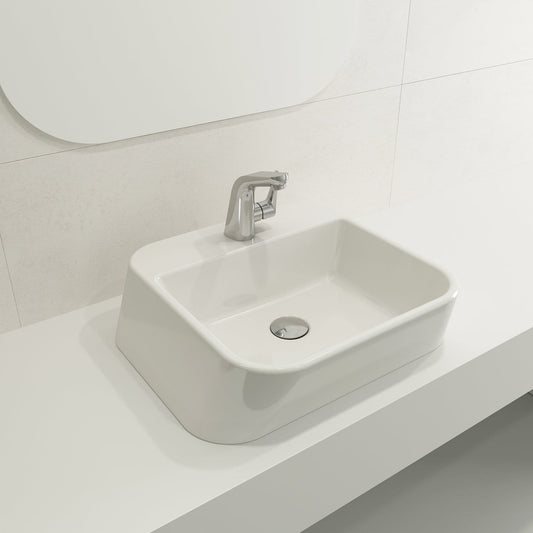 BOCCHI FIRENZE Vessel 19.75" Fireclay 1-Hole on modern countertop design.