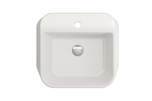 BOCCHI FIRENZE Vessel 19.75" Fireclay 1-Hole overhead view of a modern rectangular sink.