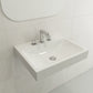 BOCCHI SCALA ARCH 23.75" Wall-Mounted Sink Fireclay 3-Hole in white, showcasing a compact bathroom sink design.