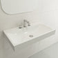 BOCCHI SCALA ARCH 32" Wall-Mounted Sink Fireclay 3-Hole in white with contemporary design and chrome faucet.