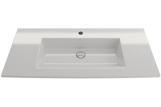 BOCCHI RAVENNA 40.5" Wall-Mounted Sink Fireclay 1-Hole With Overflow top view sink design