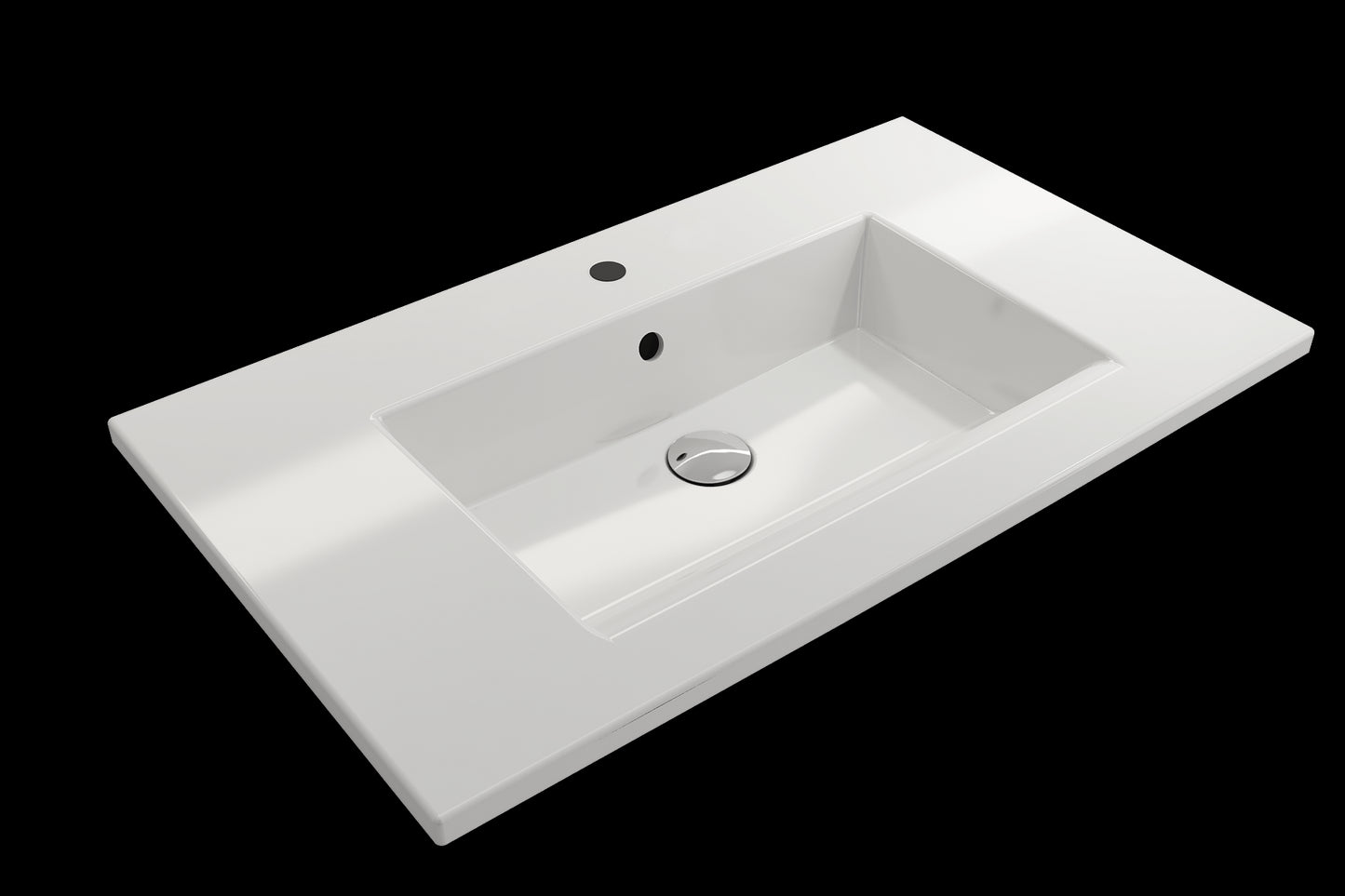 BOCCHI RAVENNA 32.25" Wall-Mounted Sink Fireclay 1-Hole With Overflow