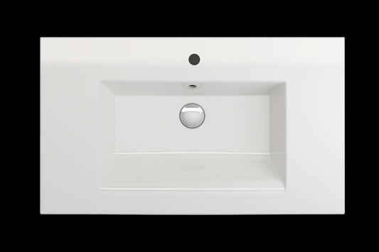 BOCCHI RAVENNA 32.25" Wall-Mounted Sink Fireclay 1-Hole With Overflow