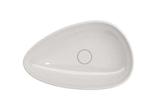 BOCCHI ETNA 23.25" Vessel Fireclay With Matching Drain Cover top view showcasing its unique design.