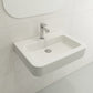 BOCCHI PARMA 25.5" Wall-Mounted Sink Fireclay 1-Hole With Overflow in a modern bathroom setting.
